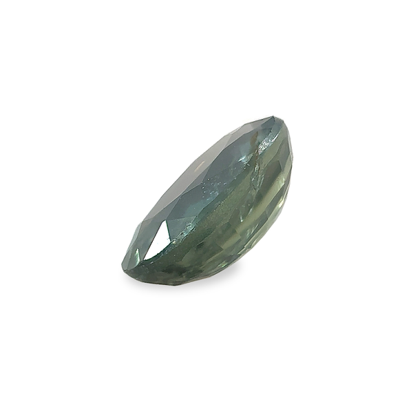 1.06 ct Deep Mossy Green Oval Mixed Cut Mined Sapphire