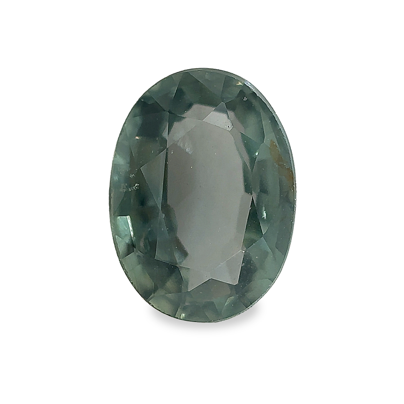 1.06 ct Deep Mossy Green Oval Mixed Cut Mined Sapphire