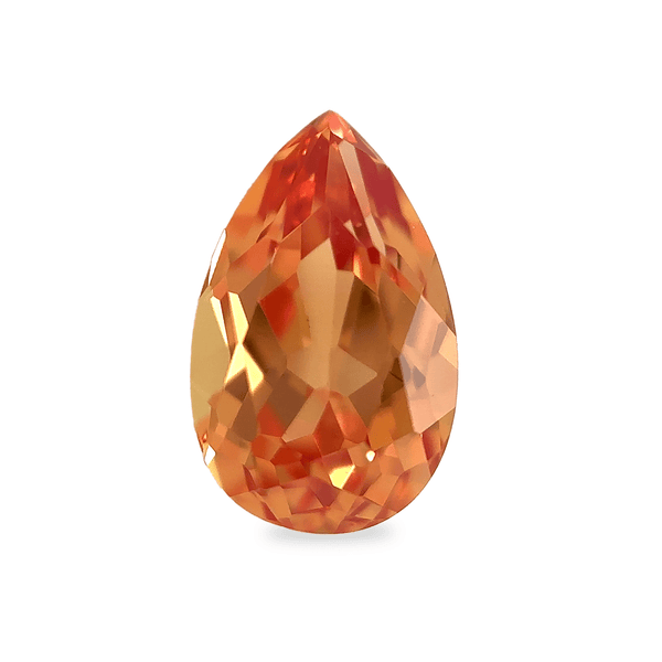 Ethical Jewellery & Engagement Rings Toronto - 1.17 ct Sunset Orange Pear Mixed Cut Lab Grown Sapphire - FTJCo Fine Jewellery & Goldsmiths