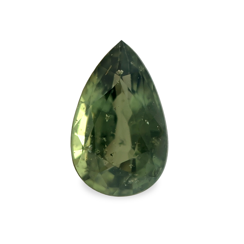 1.20 Sunny Forest Green Pear Mixed Cut Mined Sapphire