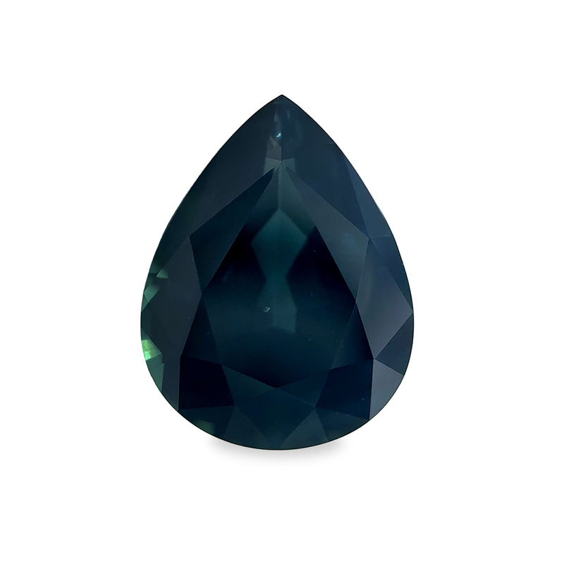 Ethical Jewellery & Engagement Rings Toronto - 1.22 ct Deep Ocean Green Pear Mixed Cut AKARA Australian Sapphire - FTJCo Fine Jewellery & Goldsmiths