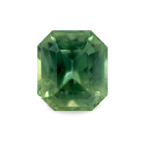 1.22 ct Light Spring Green Rectangular Cut Corner AKARA Sri Lanka Sapphire