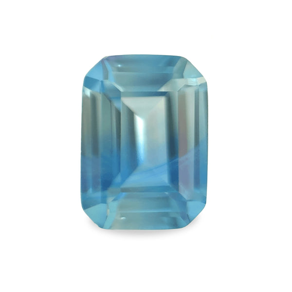 Ethical Jewellery & Engagement Rings Toronto - 1.24 ct Teal Blue Bicolour Emerald Cut Fancy Lab Grown Sapphire - FTJCo Fine Jewellery & Goldsmiths