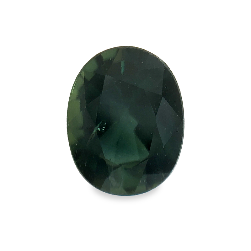 1.26 ct Velvet Green Oval Mixed Cut Mined Sapphire Side