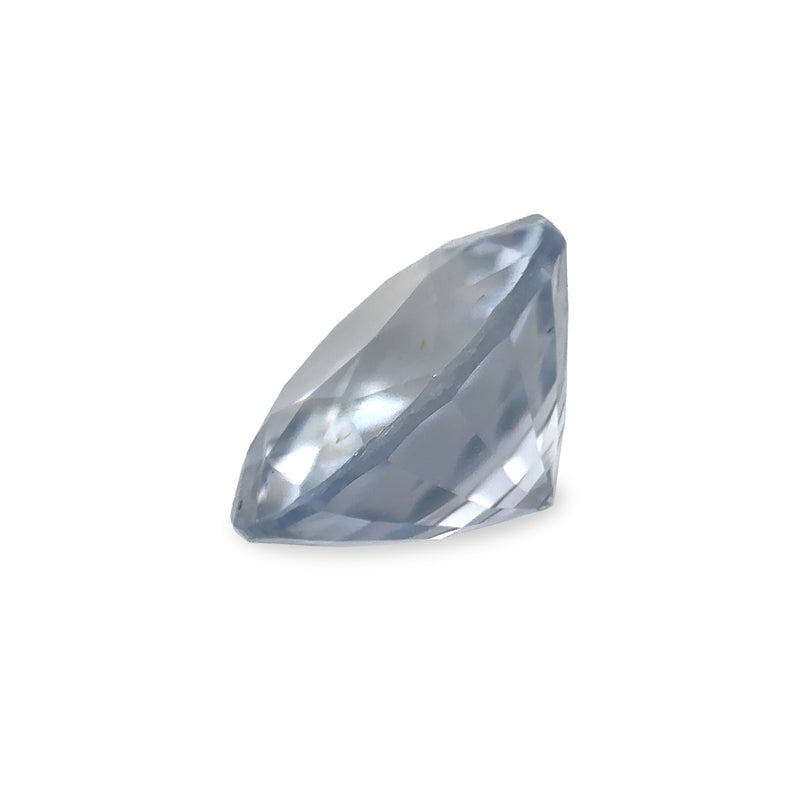 1.29 ct Blue Nuance Light Grey Round Mixed AKARA Sri Lanka Sapphire