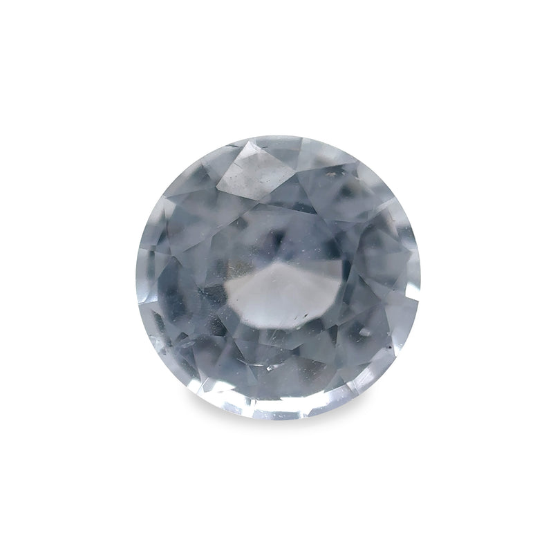 1.29 ct Blue Nuance Light Grey Round Mixed AKARA Sri Lanka Sapphire