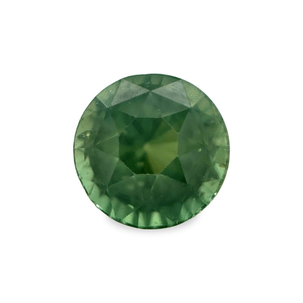 1.39 ct Sunny Forest Green Round Mixed Cut AKARA Sri Lanka Mined Sapphire