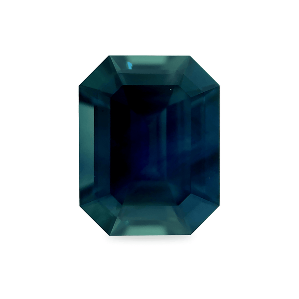 Ethical Jewellery & Engagement Rings Toronto - 1.44 ct Deep Ocean Green Cut Corner Rectangular Step Cut AKARA Australian Sapphire - FTJCo Fine Jewellery & Goldsmiths