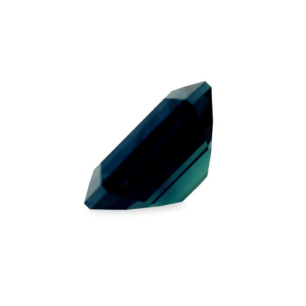 Ethical Jewellery & Engagement Rings Toronto - 1.44 ct Deep Ocean Green Cut Corner Rectangular Step Cut AKARA Australian Sapphire - FTJCo Fine Jewellery & Goldsmiths