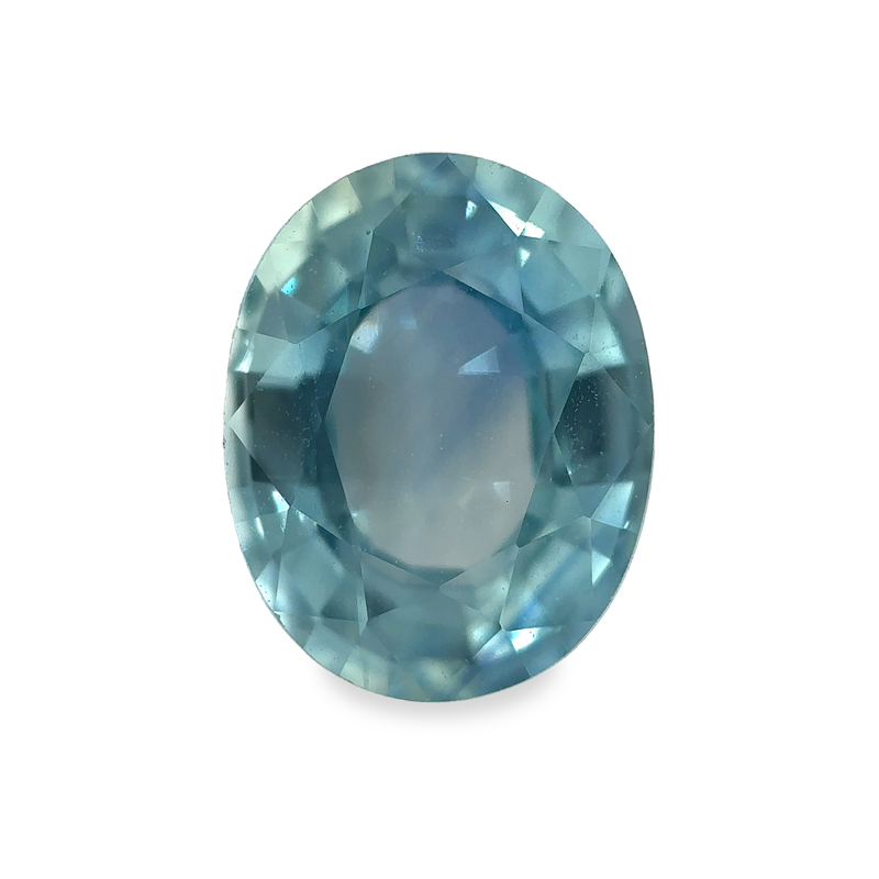 1.57 ct Seaglass Blue-Green Oval Mixed Cut Mined Sapphire