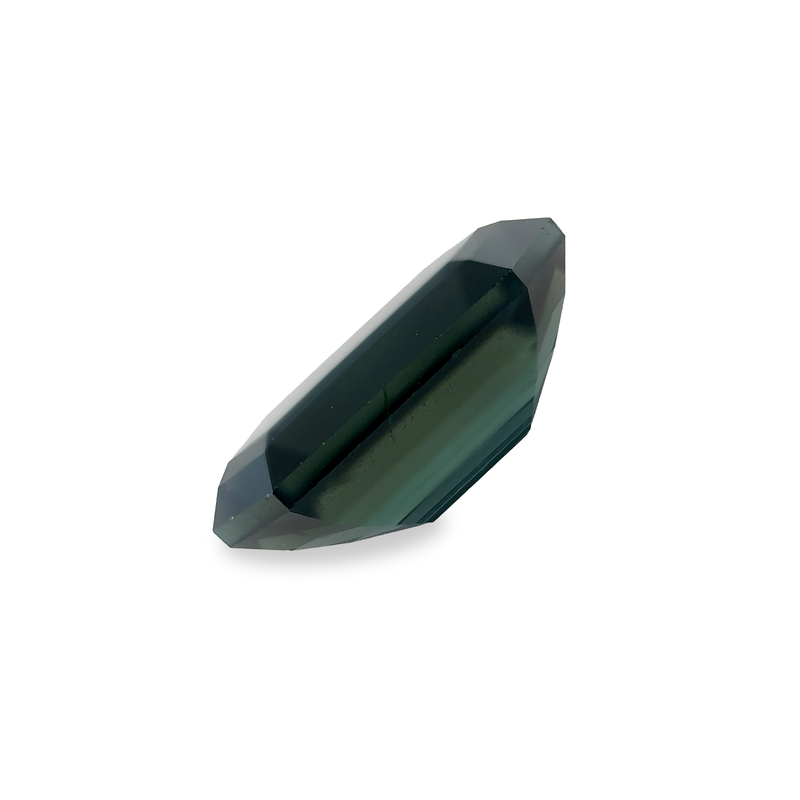 1.71 ct Deep Ocean Green Elongated Hexagonal Step Cut AKARA Nigerian Sapphire