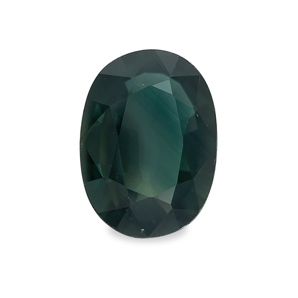 1.71 ct Deep Velvet Green Oval Mixed Cut Mined Sapphire