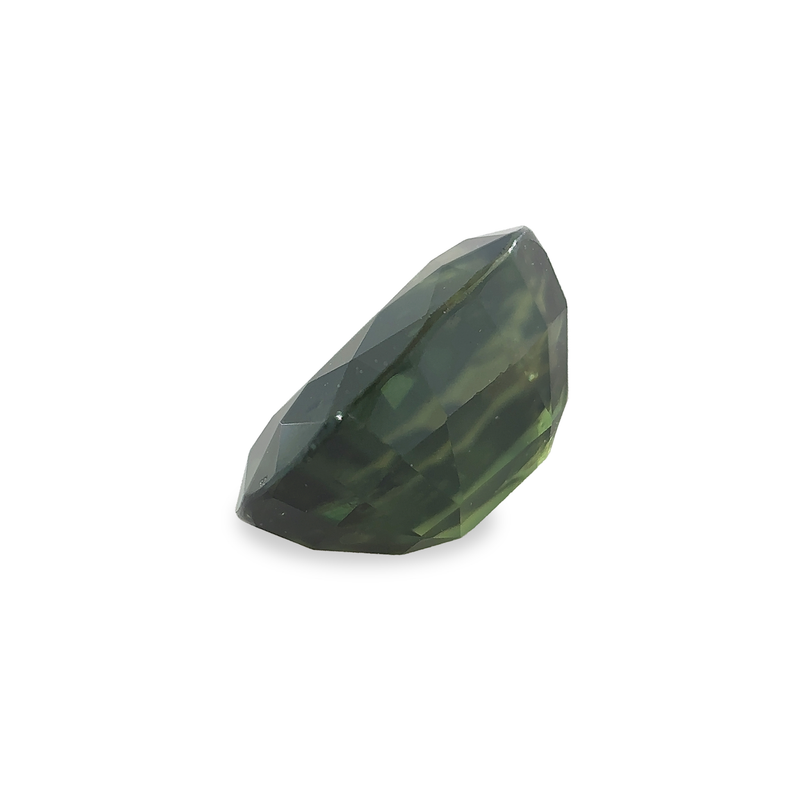 1.98 ct Sunny Forest Green Oval Mixed Cut Mined Sapphire