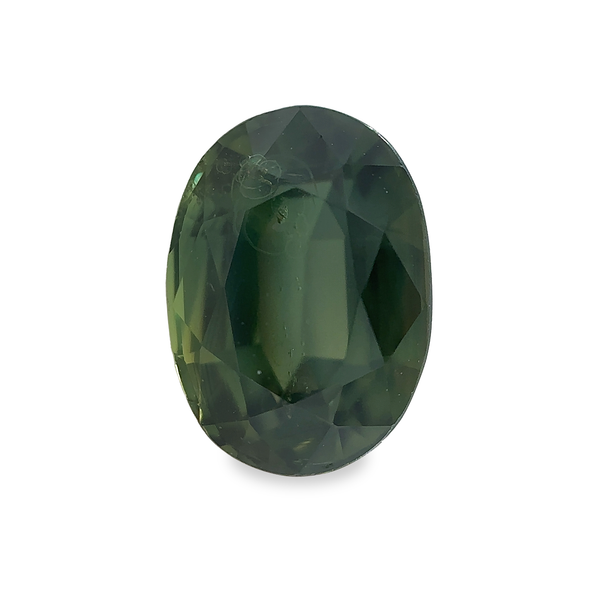 1.98 ct Sunny Forest Green Oval Mixed Cut Mined Sapphire