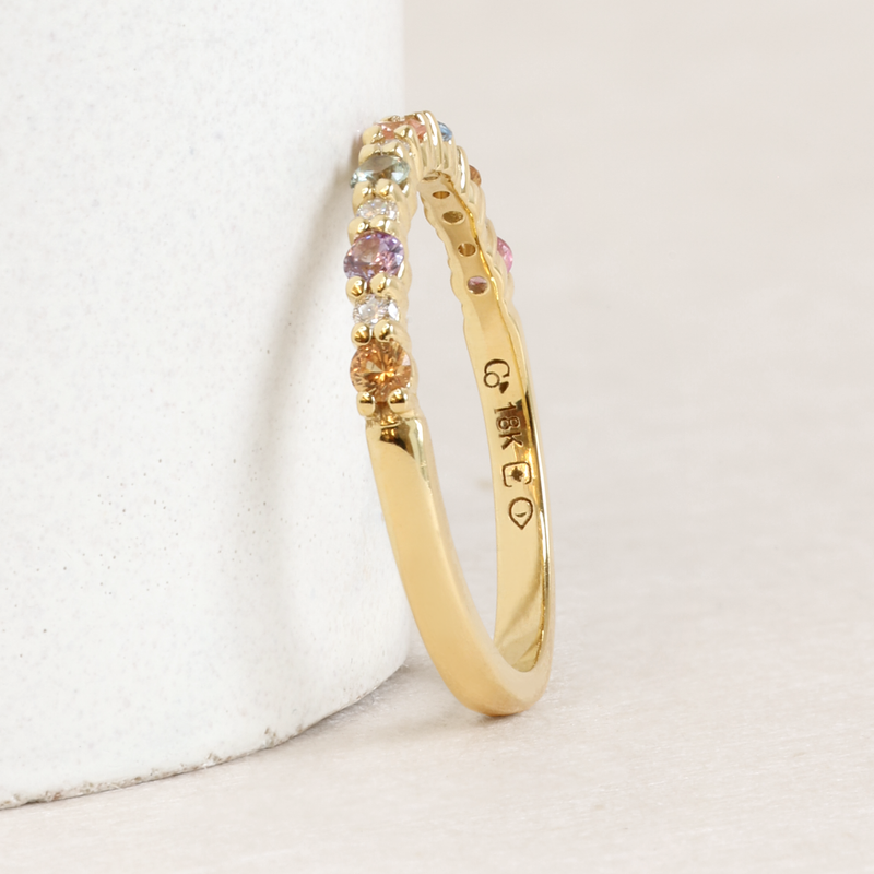 Petite Rainbow Stella Ring in Yellow Gold