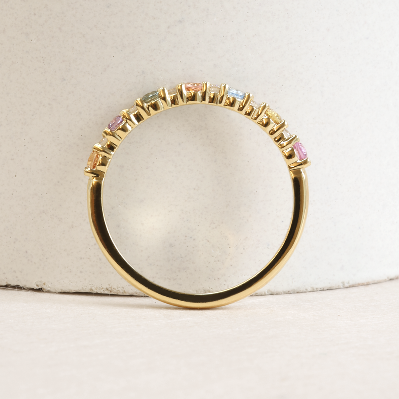 Petite Rainbow Stella Ring in Yellow Gold