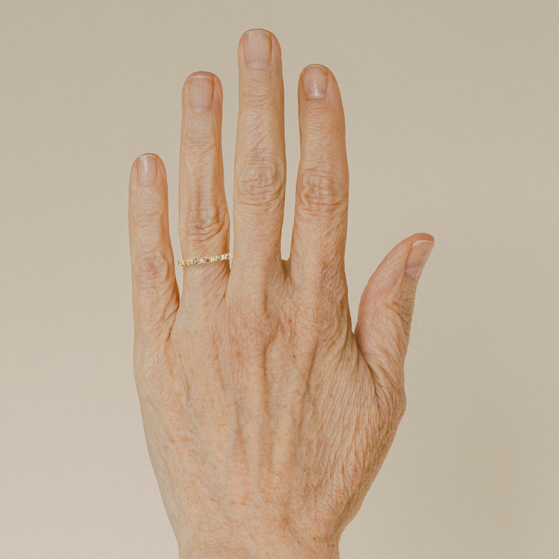 Petite Rainbow Stella Ring in Yellow Gold