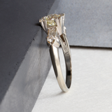 Ethical Jewellery & Engagement Rings Toronto - 0.80 ct Old European & Baguette Three Stone Ring in White - FTJCo Fine Jewellery & Goldsmiths