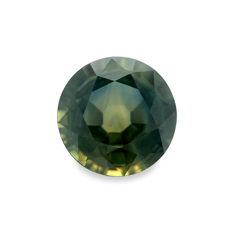 2.00 ct Sunny Forest Green Round Brilliant Mined Sapphire