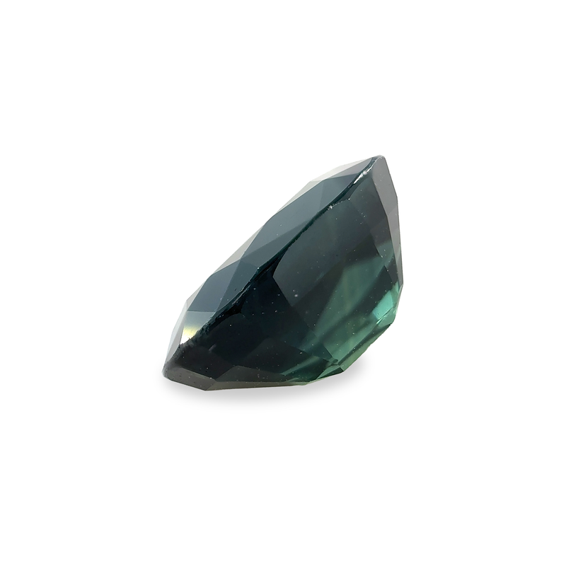 2.41 ct Bluish Green Oval Mixed Cut AKARA Post Consumer Sapphire