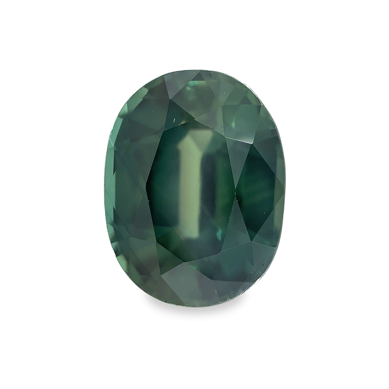 2.41 ct Bluish Green Oval Mixed Cut AKARA Post Consumer Sapphire