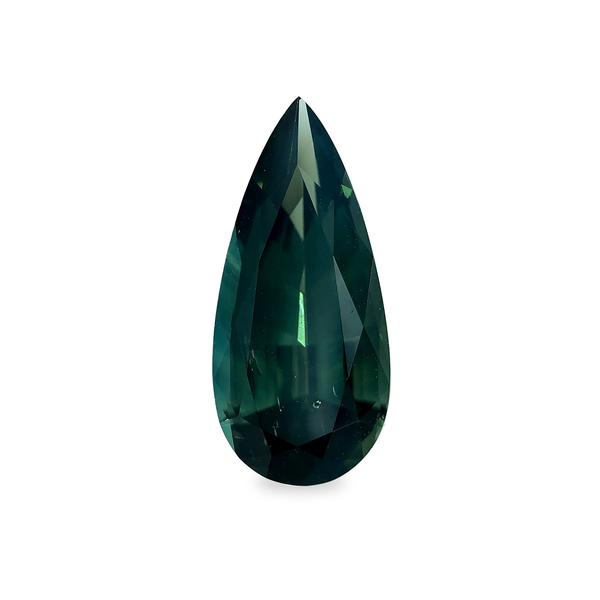 Ethical Jewellery & Engagement Rings Toronto - 2.55 ct Deep Velvet Green Pear Mixed Cut AKARA Australian Sapphire - FTJCo Fine Jewellery & Goldsmiths