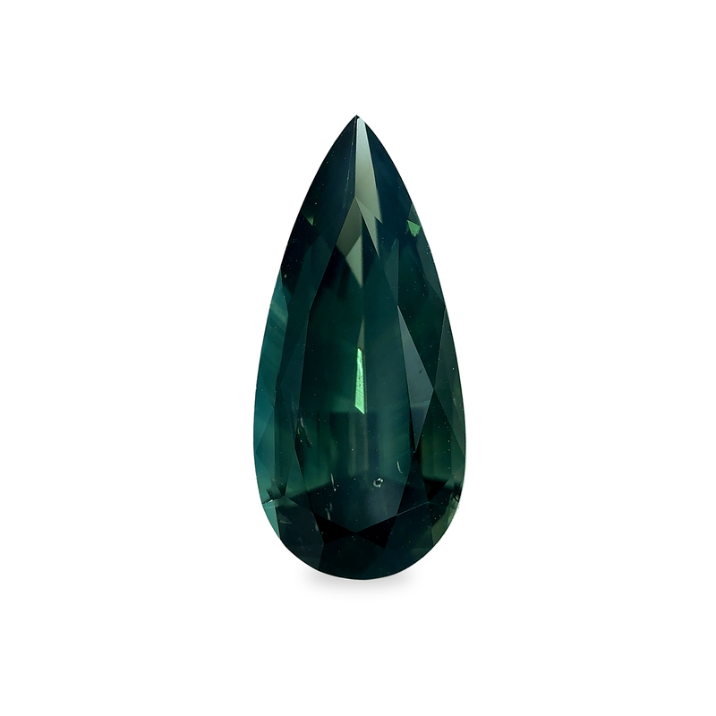 Ethical Jewellery & Engagement Rings Toronto - 2.55 ct Deep Velvet Green Pear Mixed Cut AKARA Australian Sapphire - FTJCo Fine Jewellery & Goldsmiths