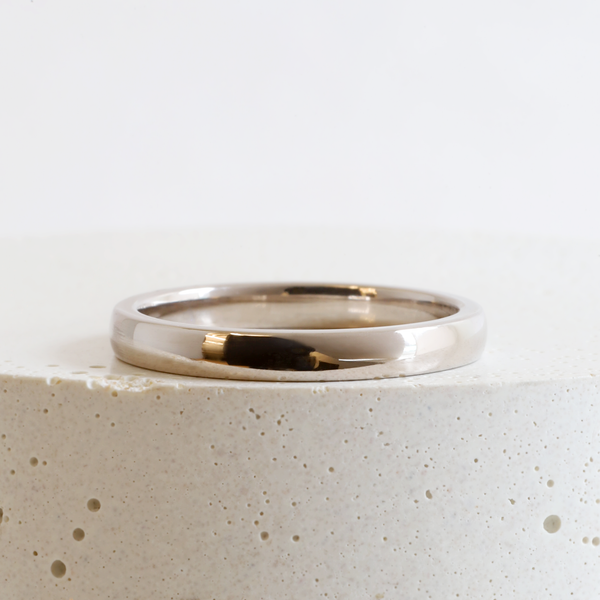 Ethical Jewellery & Engagement Rings Toronto - 2.5 mm High Polish Band in White - FTJCo Fine Jewellery & Goldsmiths