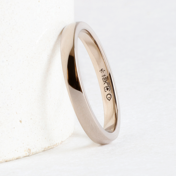 Ethical Jewellery & Engagement Rings Toronto - 2.5 mm High Polish Band in White - FTJCo Fine Jewellery & Goldsmiths