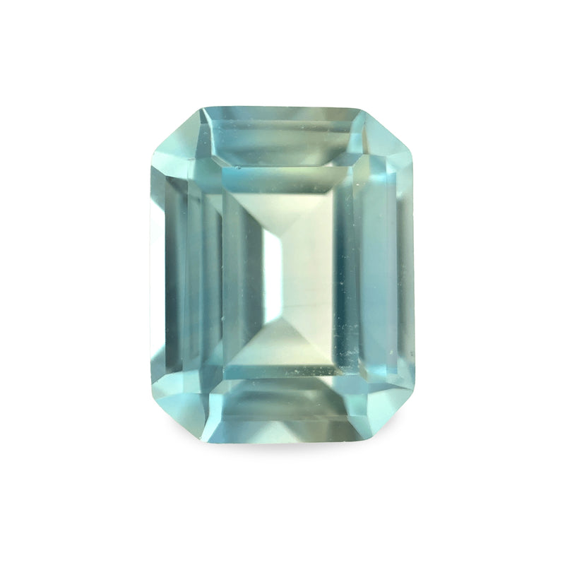Ethical Jewellery & Engagement Rings Toronto - 2.78 ct Light Seaglass Emerald Cut Lab Grown Sapphire - FTJCo Fine Jewellery & Goldsmiths