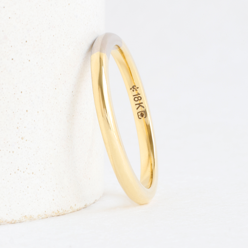 Ethical Jewellery & Engagement Rings Toronto - 2 mm Bicolour band - Yellow/White - FTJCo Fine Jewellery & Goldsmiths
