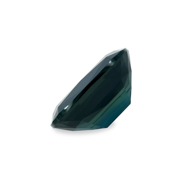 Ethical Jewellery & Engagement Rings Toronto - 3.08 ct Deep Teal Gradient Elongated Cushion Mixed Cut AKARA Australian Sapphire - FTJCo Fine Jewellery & Goldsmiths