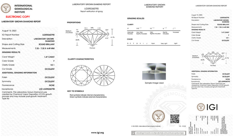 1.47 ct F VS1 Lab Diamond Petal Solitaire in White