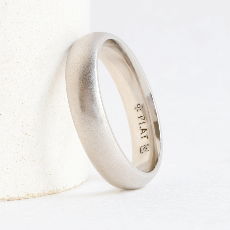Ethical Jewellery & Engagement Rings Toronto - 5 mm Platinum Band with Euro Wheel Finishing - FTJCo Fine Jewellery & Goldsmiths