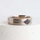 Ethical Jewellery & Engagement Rings Toronto - 6mm Low Dome Band with Kite Shape Pavé - FTJCo Fine Jewellery & Goldsmiths