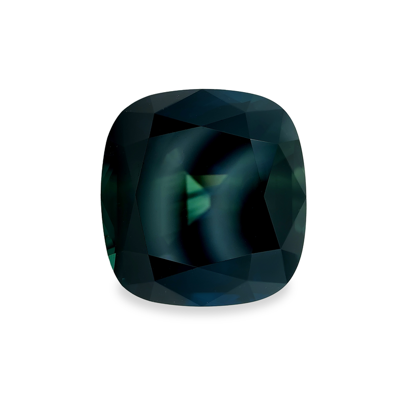 8.58 ct Deep Forest Green Cushion Mixed Cut AKARA Australian Sapphire