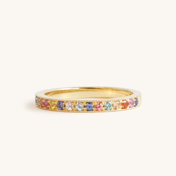 Confetti Gemstone Band in Yellow Gold