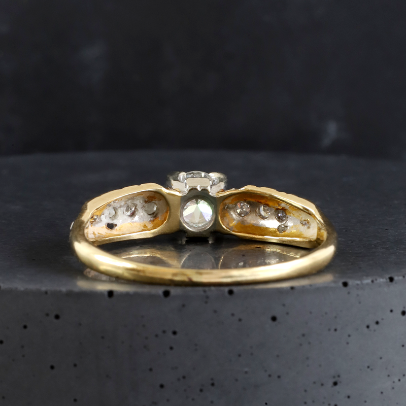 Ethical Jewellery & Engagement Rings Toronto - Vintage 14K Gold Ring with Round Brilliant & Full Cut Diamonds - FTJCo Fine Jewellery & Goldsmiths
