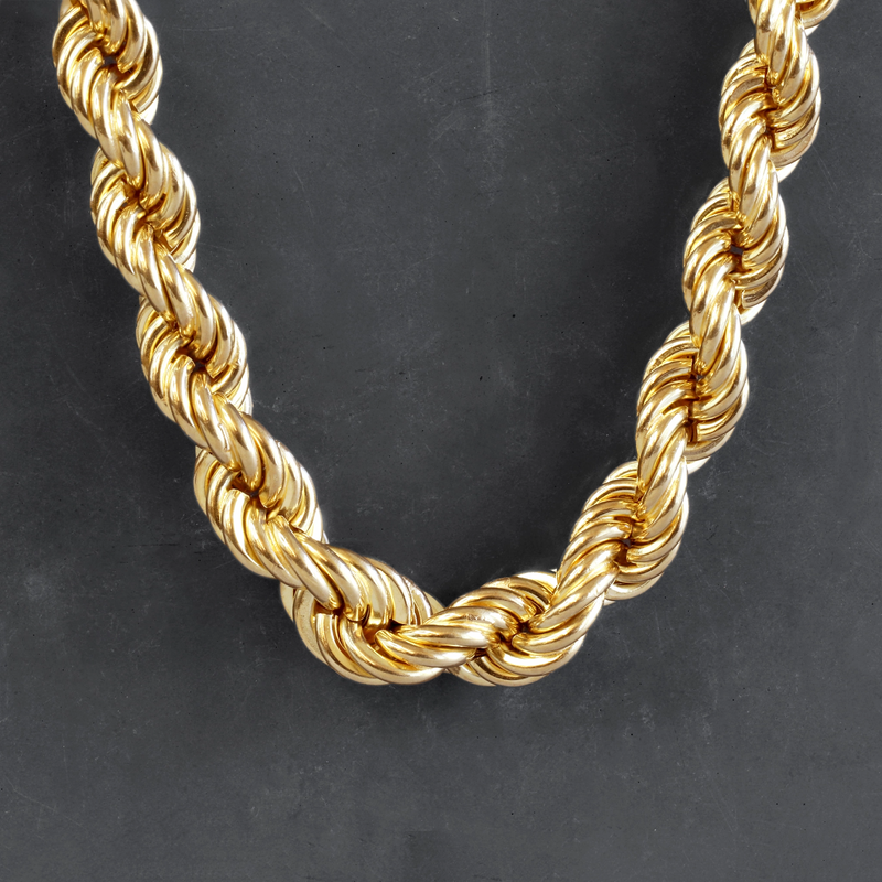 FTJCo Vintage 4–8 mm Wide Graduated Rope Chain