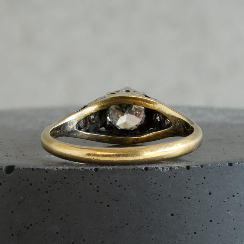 Ethical Jewellery & Engagement Rings Toronto - FTJCO Vintage Diamond Antique Bi-Metal Solitaire - FTJCo Fine Jewellery & Goldsmiths