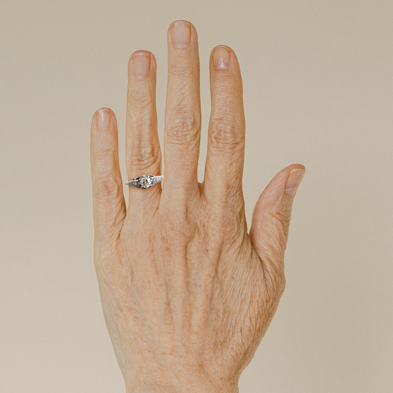 Ethical Jewellery & Engagement Rings Toronto - FTJCO Vintage Diamond Antique Bi-Metal Solitaire - FTJCo Fine Jewellery & Goldsmiths