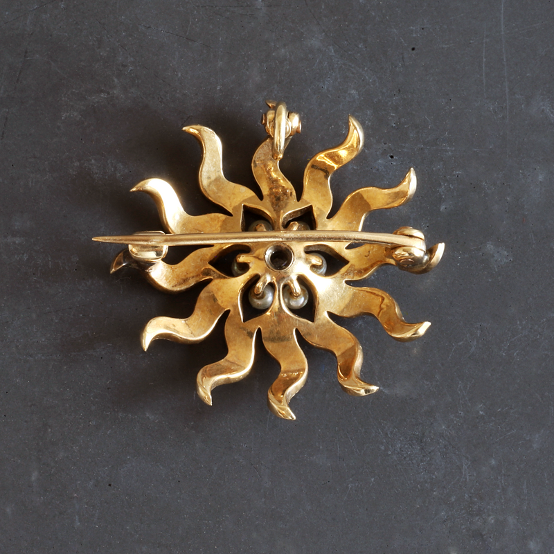 Ethical Jewellery & Engagement Rings Toronto - FTJCo Vintage 10K Diamond & Seed Pearl Brooch - FTJCo Fine Jewellery & Goldsmiths