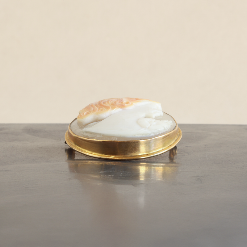 Ethical Jewellery & Engagement Rings Toronto - 10k-9k Yellow Gold & Cameo Shell Interchangeable Brooch/Necklace Pendant - FTJCo Fine Jewellery & Goldsmiths