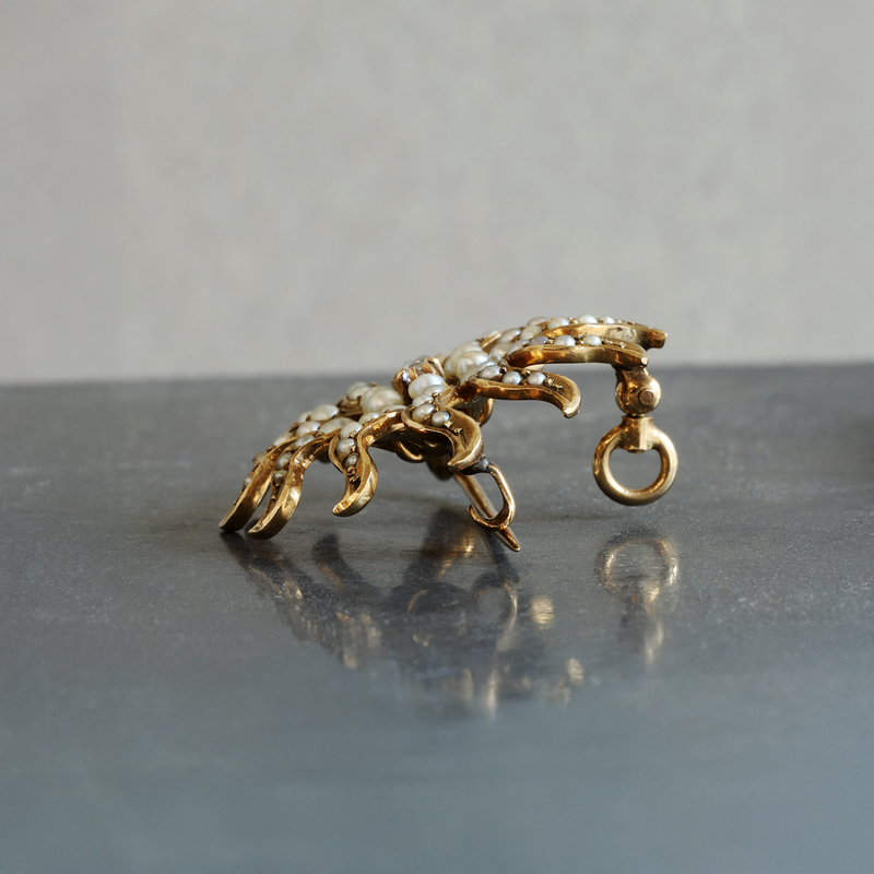 Ethical Jewellery & Engagement Rings Toronto - FTJCo Vintage 10K Diamond & Seed Pearl Brooch - FTJCo Fine Jewellery & Goldsmiths