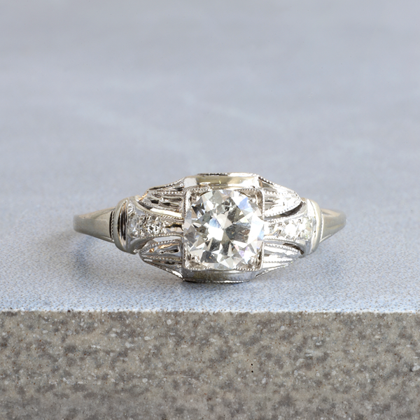 Ethical Jewellery & Engagement Rings Toronto - FTJCo Vintage Diamond and White Gold Ring circa 1920 - FTJCo Fine Jewellery & Goldsmiths