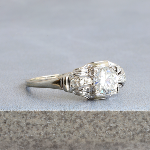 Ethical Jewellery & Engagement Rings Toronto - FTJCo Vintage Diamond and White Gold Ring circa 1920 - FTJCo Fine Jewellery & Goldsmiths