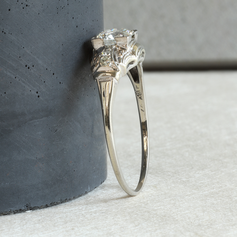 Ethical Jewellery & Engagement Rings Toronto - FTJCo Vintage Diamond and White Gold Ring circa 1920 - FTJCo Fine Jewellery & Goldsmiths