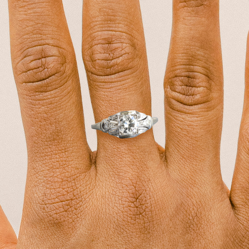 Ethical Jewellery & Engagement Rings Toronto - FTJCo Vintage Diamond and White Gold Ring circa 1920 - FTJCo Fine Jewellery & Goldsmiths