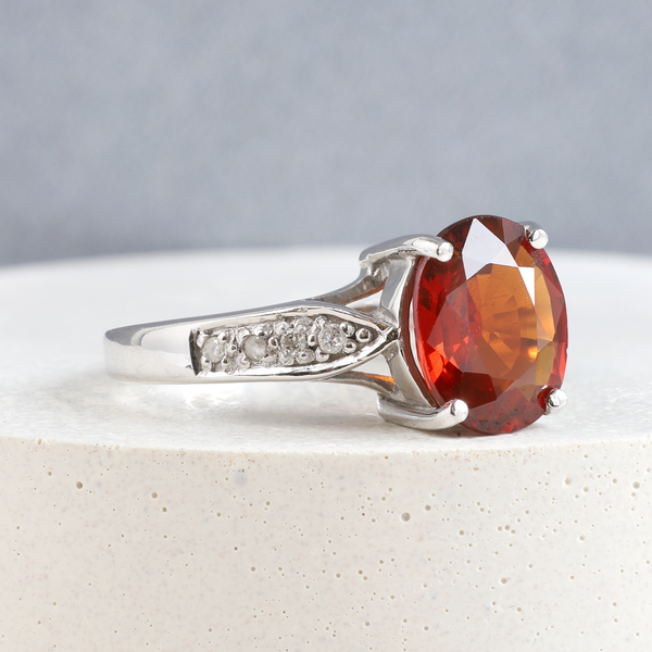 Ethical Jewellery & Engagement Rings Toronto - FTJCo Vintage Oval Garnet Solitaire with Bead Set Band in White Gold - FTJCo Fine Jewellery & Goldsmiths
