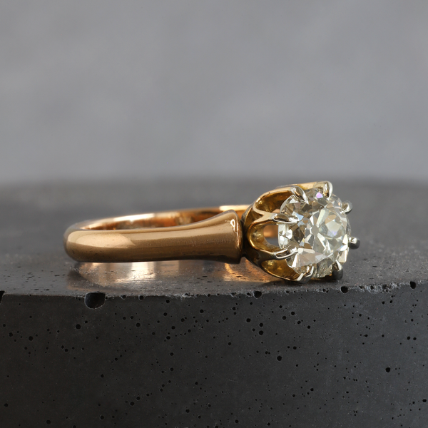 FTJCo Vintage Eight Prong Solitaire in Yellow & White Gold